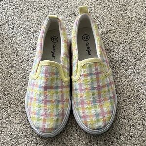 Cat & Jack Pastel Plaid Slip-Ons
